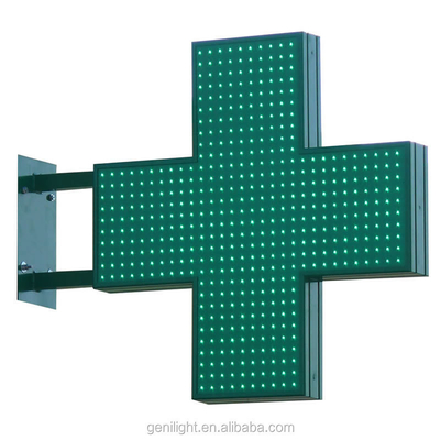 Exibição LED exterior de alta visibilidade com iluminação verde