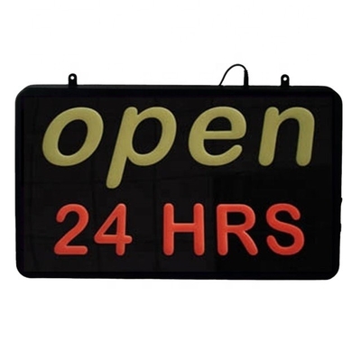 Animação LED Neon Open Sign com Horas Display Função Animação Painel de frente Acrílico