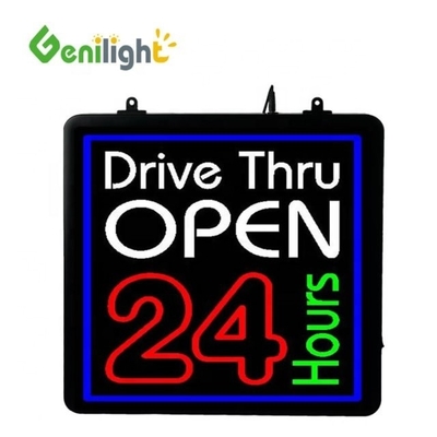 Animação LED Neon Open Sign com Horas Display Função Animação Painel de frente Acrílico