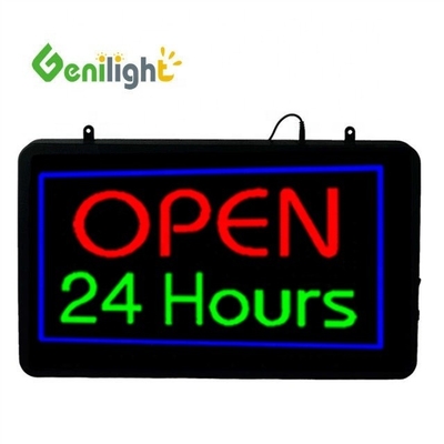 Animação LED Neon Open Sign com Horas Display Função Animação Painel de frente Acrílico
