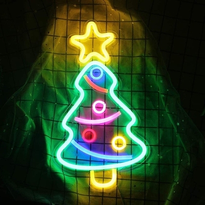Árvore de Natal personalizada luz de sinal de neon para decorações de festa brilhante e festivo
