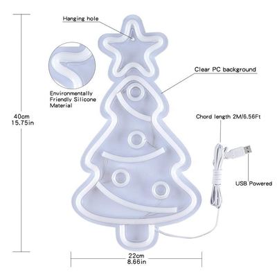 Árvore de Natal personalizada luz de sinal de neon para decorações de festa brilhante e festivo