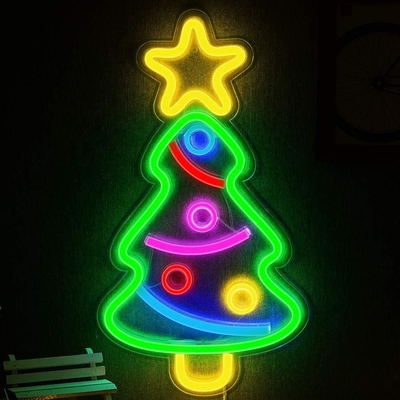 Árvore de Natal personalizada luz de sinal de neon para decorações de festa brilhante e festivo