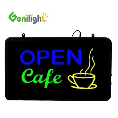 ABS Open-Mold Outframe LED Cafe Iluminado Publicidade Neon Sign com Acrílico Front Board