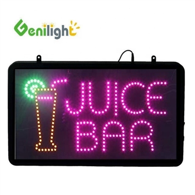 Indicação de abertura de LED JUICE BAR personalizada com modo de animação piscando e seleção de mídia fotográfica