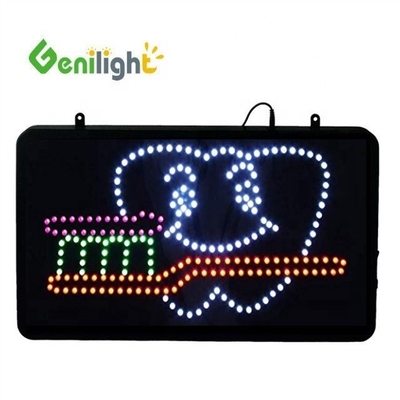 ABS Open-Mold Genilight Oval 58*36cm LED Neon Open Sign com logotipo de dente