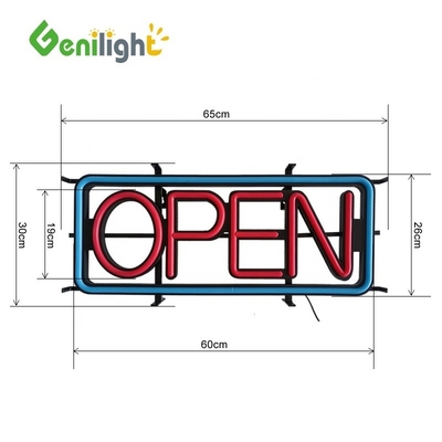 Sinais de abertura LED com opções ON/OFF e flash em forma oval brilhante 58*36 Tamanho do painel