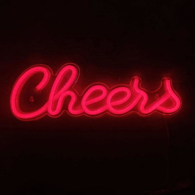 Parabéns LED Light Up Sign Decoração de parede para meninas Preppy Decoração de quarto Neon Sign