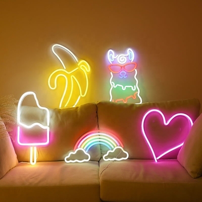 Luz de arco-íris de neon LED Decoração de parede Art Sign para casa quarto salão escritório 5V Voltagem