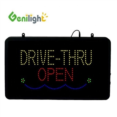 22 * 13 polegadas CE e RoHS Genilight Interior RGB iluminado Drive Thru Coffee Neon Open Sign