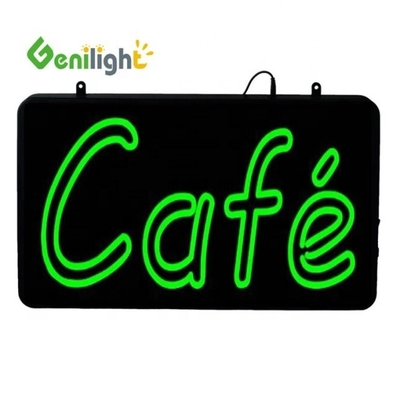 Função de exibição de animação DC 12V Indoor LED Cafe Neon Sign com ABS Open-Mold Outframe