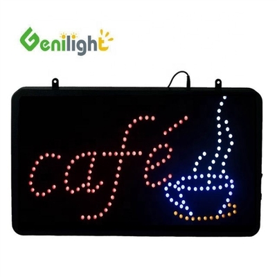 Função de exibição de animação DC 12V Indoor LED Cafe Neon Sign com ABS Open-Mold Outframe