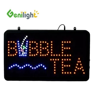 Alto brilho Genilight Interior 22 * 13 polegadas brilhante piscar BoBa luz de chá LED sinal de néon com logotipo de taça