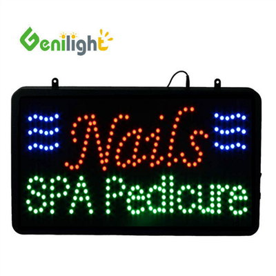 Atraente publicidade LED unhas Spa sinal com número de telefone Genilight interior 22 * 13 polegadas