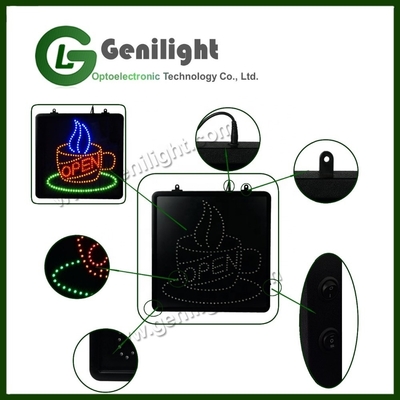 SDK Função Bateria Alimentada Flashing LED Pizza Shop Painel Aberto Com Animação