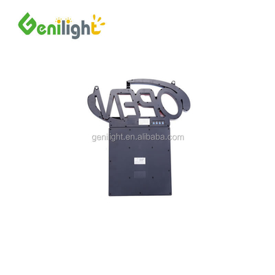 Signo de abertura de neon acrílico LED com horas 12V Voltagem de entrada Design fácil e elegante 54x52cm