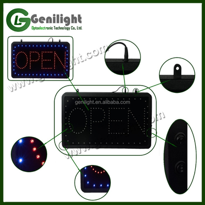 Tabela de sinalização de LED de plástico com bateria aberta e fechada GLT-LSA2213-001