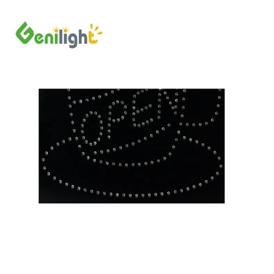 SDK Função Bateria Alimentada Flashing LED Pizza Shop Painel Aberto Com Animação