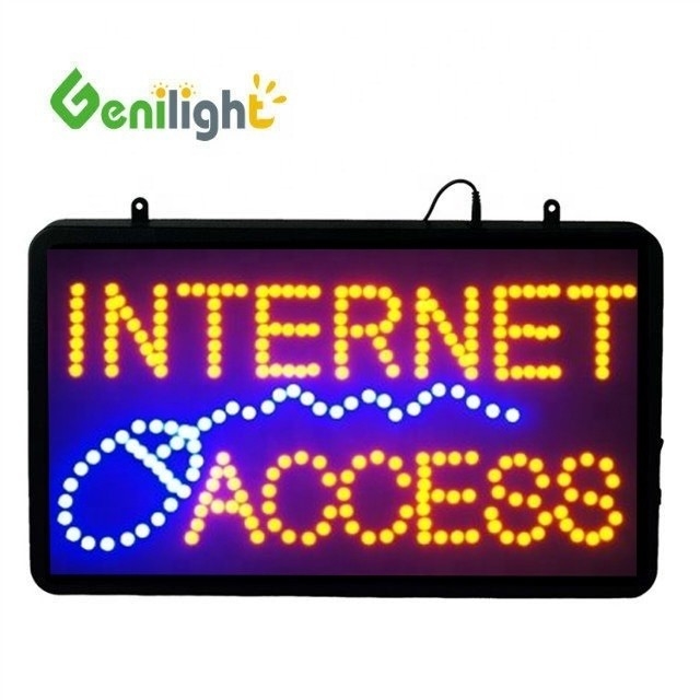 56*33cm Tamanho do painel RGB Genilight Indoor LED Open Light Sign for Internet Access Shop