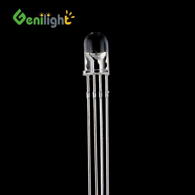 Diodo LED transparente de 3 mm/5 mm/8 mm/10 mm com Ultra Bright 4-Pin Round Top Emitter Descrição