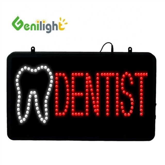 Genilight Indoor 56*33cm LED Open Sign Alto brilho Baixa tensão para publicidade dentista