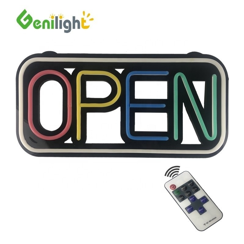 Facil 48 * 25cm LED neon silicone sinal aberto com 10 tipos de função de mudança e 25 C de moda