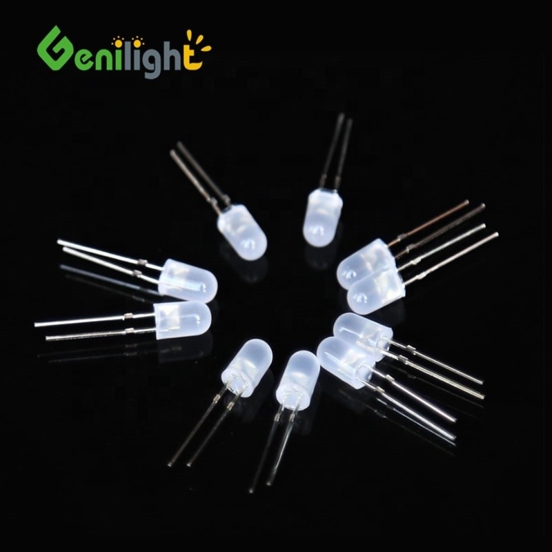 F3 LEDs de leite 3 mm Ultra Bright Red Green Blue White Yellow LED -40-60 Tolerância