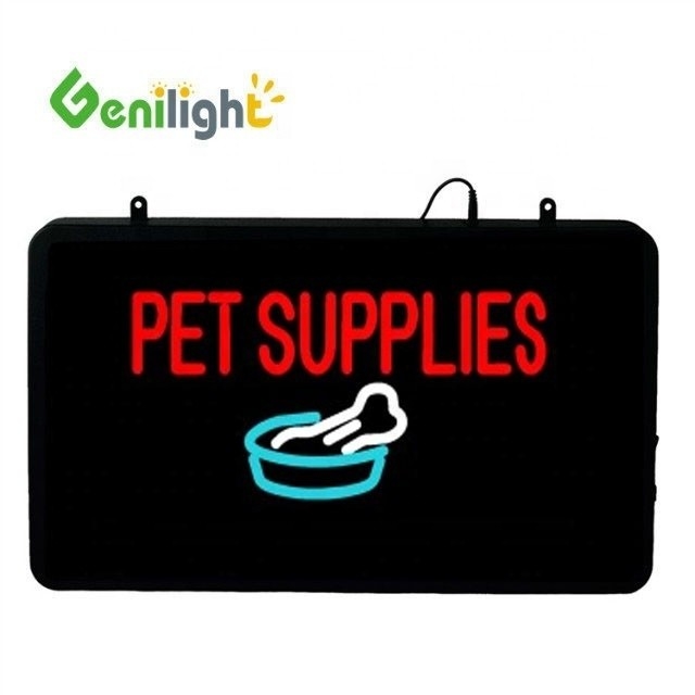 Indicador de neon LED de 22 * 13 polegadas personalizado para PET SUPPLIES Display de negócios da Genilight