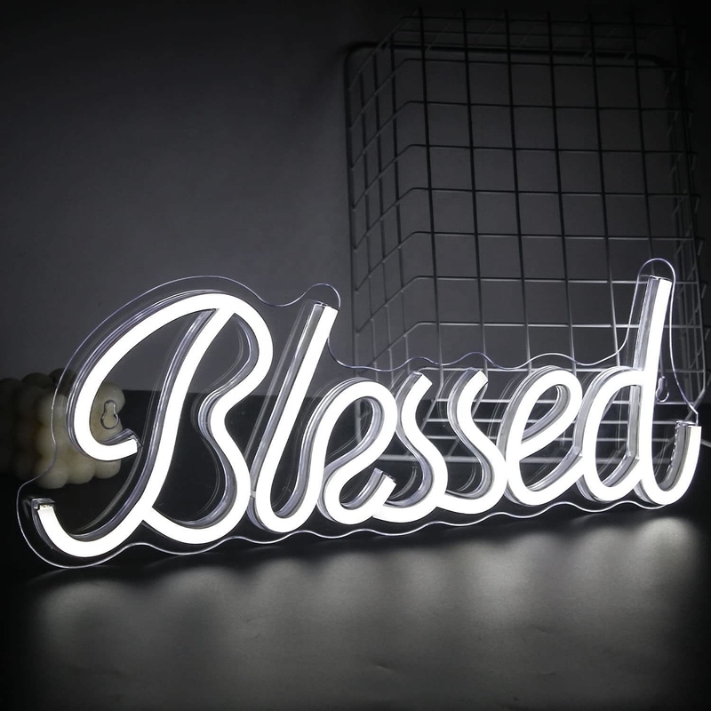 5V sinal de neon abençoado perfeito para decoração do chuveiro do bebê longa vida útil de 50.000 horas