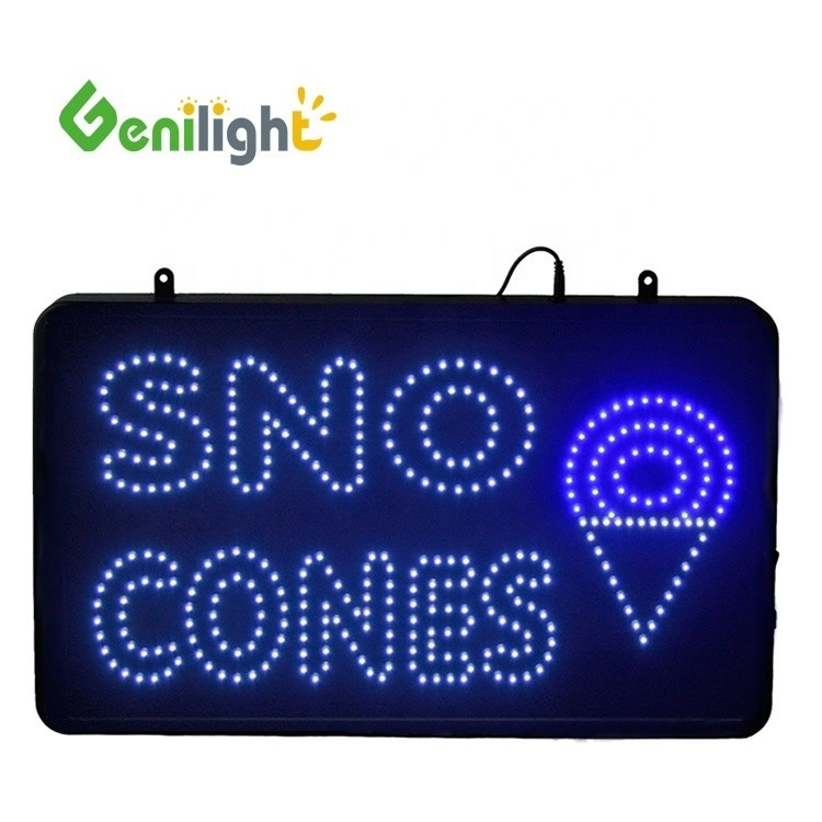 Indicador LED SNO CONES personalizado para decoração de lojas de varejo Dimensão do ecrã 22 * 13 polegadas