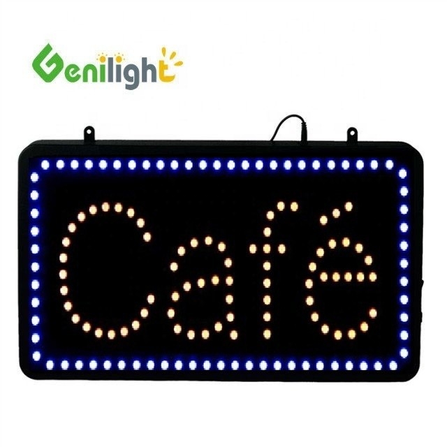 Genilight Indoor 22*13inch LED Cafe Open Sign com economia de energia e função SDK