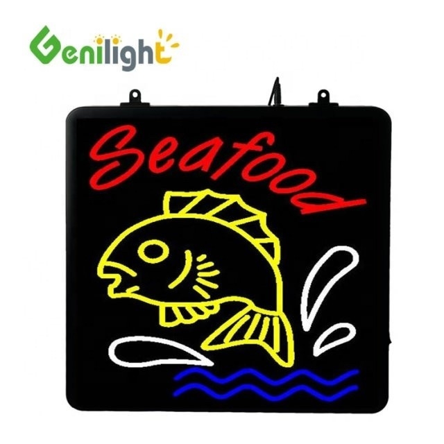 Carta personalizada SUSHI peixe LED sinal de néon para retângulo Certificado de potência CE ROHS e mais