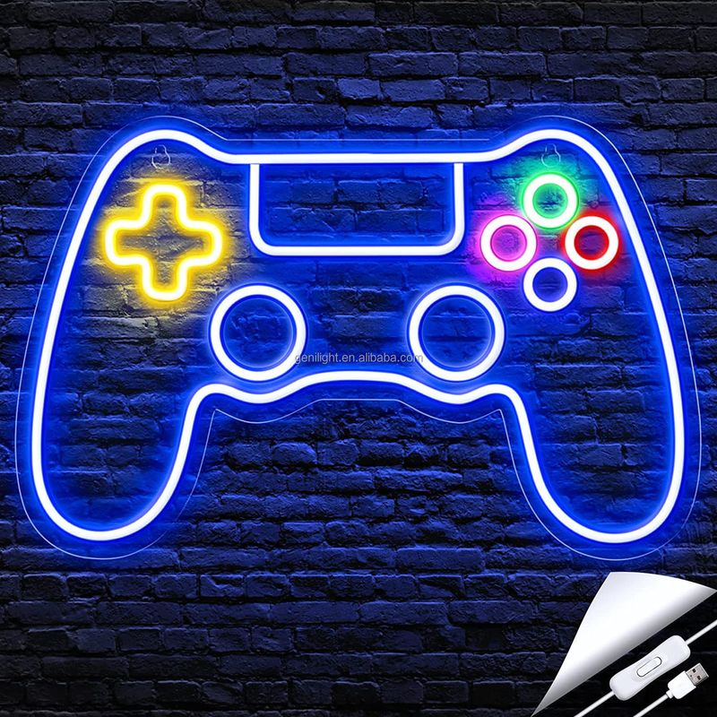 Adicione um pop de cor ao seu quarto de gamers com 41 * 27.5cm Custom Game Controller Neon Sign