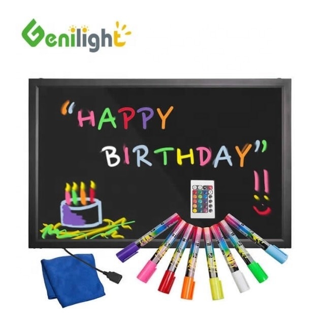 Remote Control Multi Color Super Brightness LED Handwriting Blackboard com 3 velocidades de flash