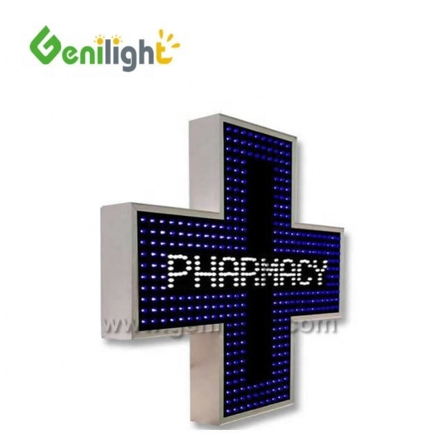 Display LED cruzado monocolor de grau IP65 para publicidade exterior de igrejas/hospitais