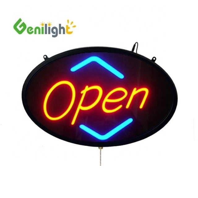 Foto Media LED Neon sinais abertos com 2 tipos de funções de mudança e material acrílico