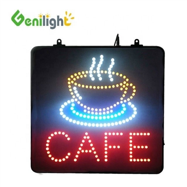 Classificação IP Custom Animado 12V acrílico LED Light Cafe Neon Sign para negócios de loja