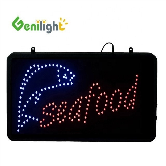 56*33cm DC12V Genilight Flash Edge Publicidade LED Sinais de abertura para loja de frango frito