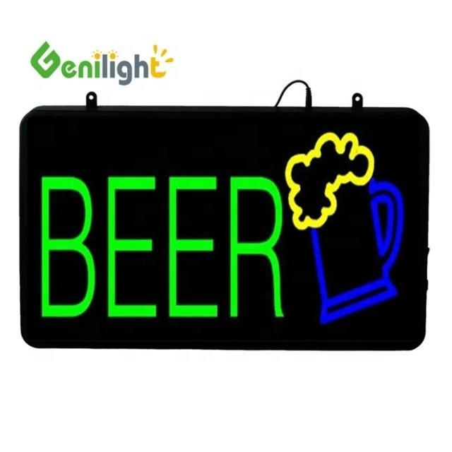 LED Bar Pub Wall iluminado sinal de forma retangular Instalação pendurada feita conveniente