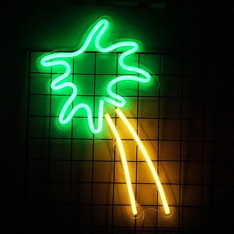 Large Coconut Tree Neon Sign Led Flex Neon Light USB Powered Night Light for Kids Room Voltagem 5V