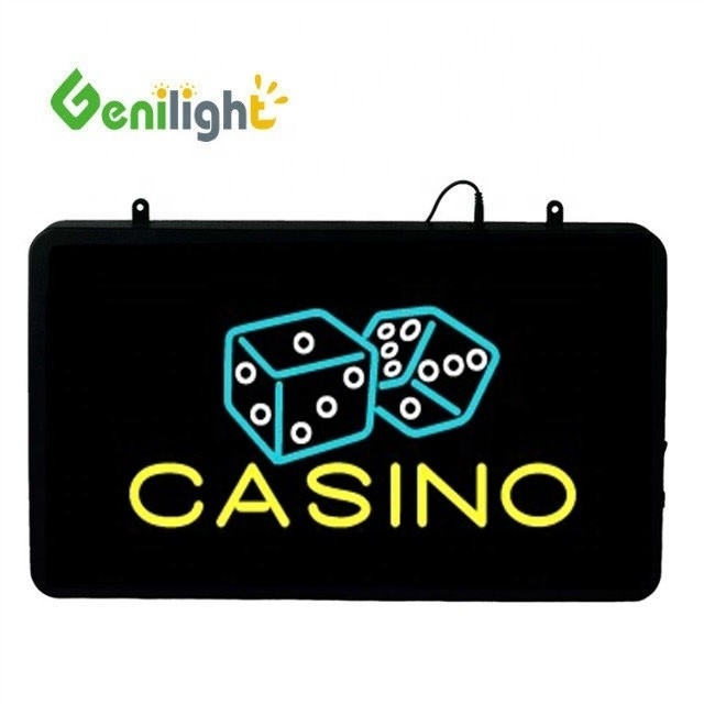 Publicidade CASINO LED Neon Sign 56x33 cm Tamanho do painel Brilho 80 com design personalizado