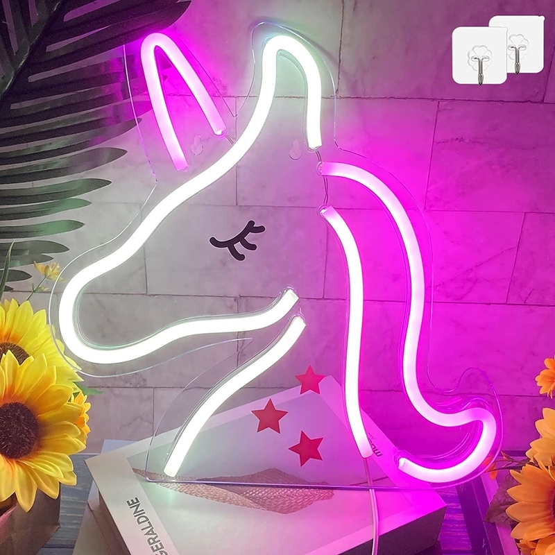 Consumo de energia 1 Iluminação de neon de unicórnio sinal LED perfeito para amantes de animais e gamers