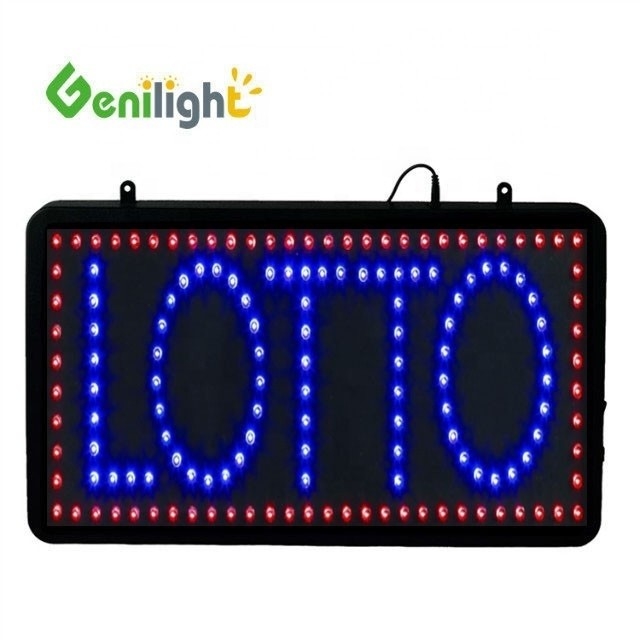 Original Genilight Indoor 56*33cm Super Brilho Custom LED LOTTO Open Display LED Sign