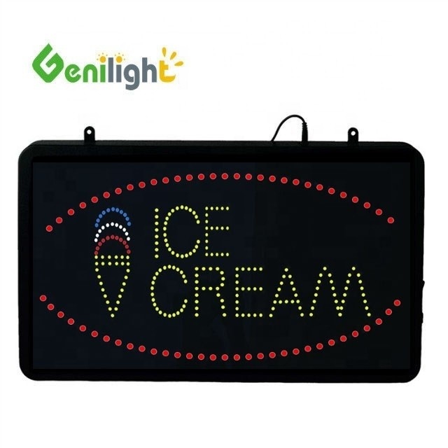 56*33 Tamanho do painel Genilight gelado LED acrílico sinal aberto com tela sensível ao toque