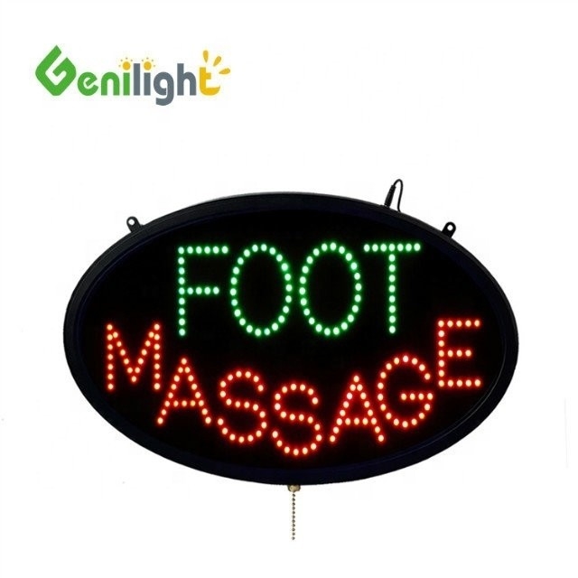 OEM Touch Screen LED Neon Foot Massage Open Sign com animação e energia ligada / desligada