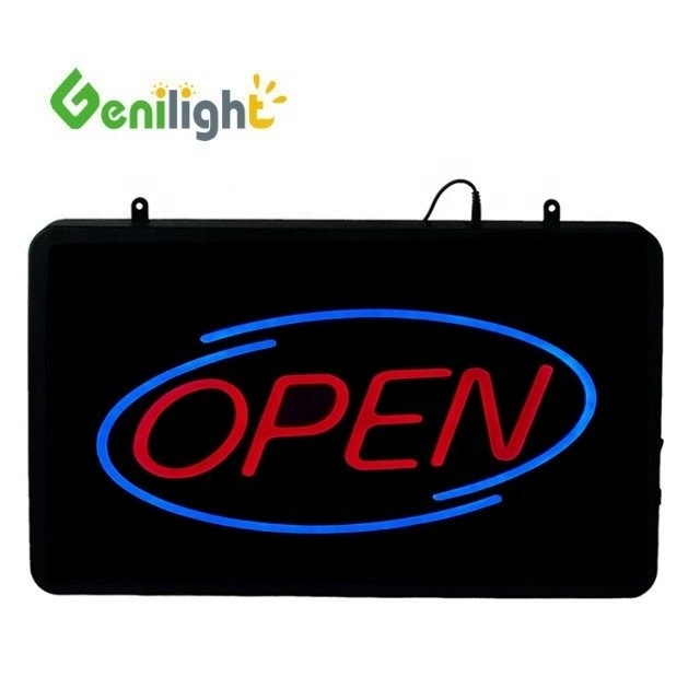 Genilight 56 * 33 cm Custom Neon Horário de Trabalho LED Função de exibição de sinal aberto ANIMAÇÃO