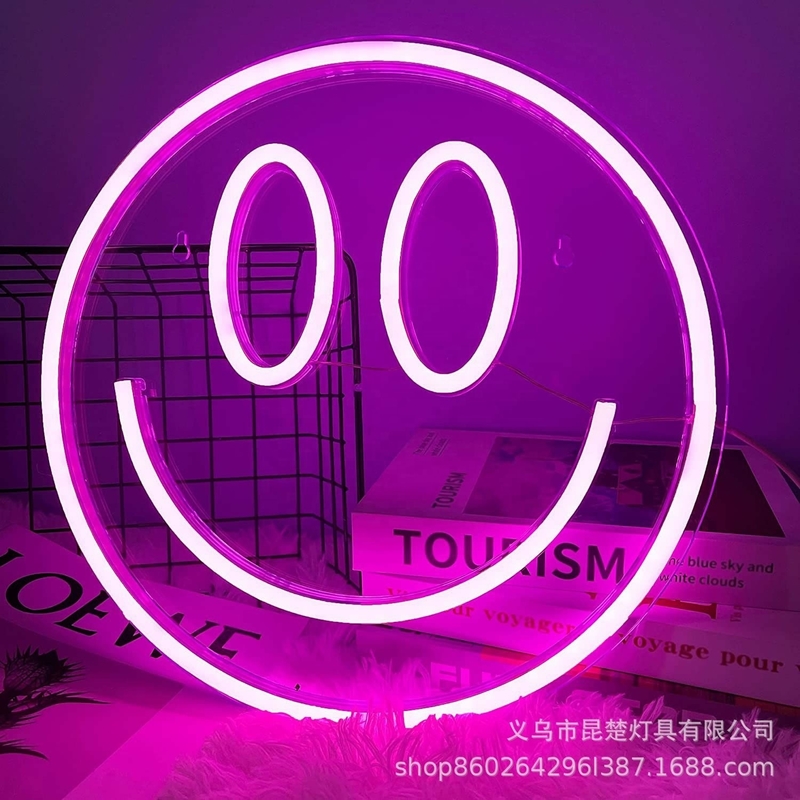 5V Voltage LED Smiley Face Sign Decoração de parede personalizada para meninas Preppy Decoração de quarto