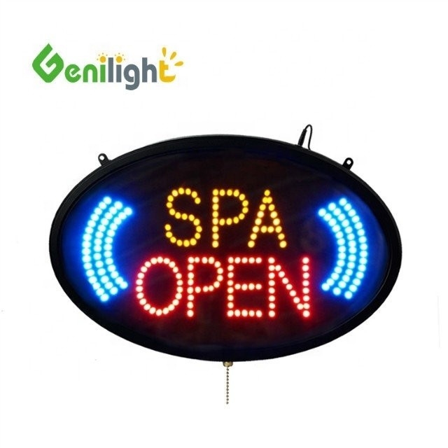 ABS Open-Mold Custom Indoor Animation Led Open Sign para Salão de beleza/Waxing/Spa/Nails Store