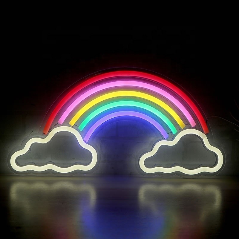 Luz de arco-íris de neon LED Decoração de parede Art Sign para casa quarto salão escritório 5V Voltagem