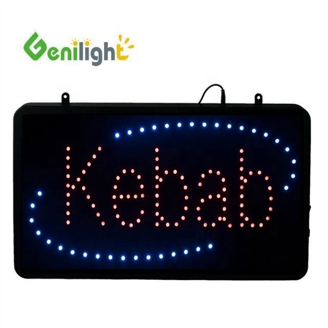 Genilight Indoor 56*33cm Publicidade Kebab LED Letras Sinais com ABS Open-Mold Outframe
